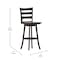 Flash Furniture Liesel Commercial Wooden Classic Ladderback Swivel Barstool w/Solid Wood Seat, Gray Wash Walnut ES-UN-31WS-29-GY-GG - alternate 7